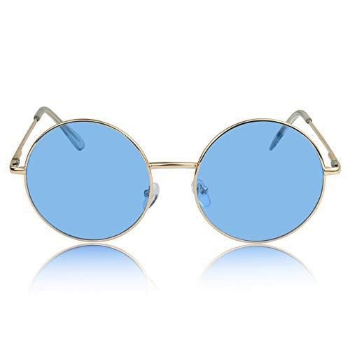 Unisex Round Frame Blue Sunglasses