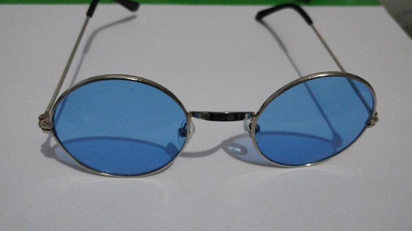 Unisex Round Frame Blue Sunglasses