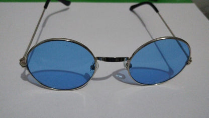 Unisex Round Frame Blue Sunglasses