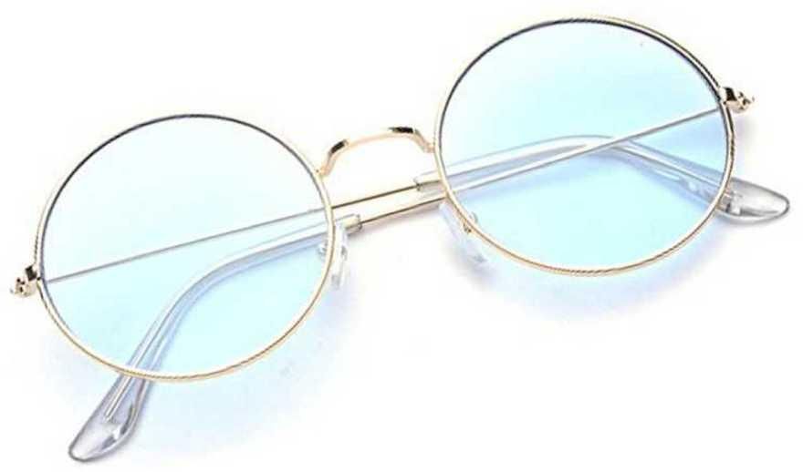 Unisex Round Frame Blue Sunglasses