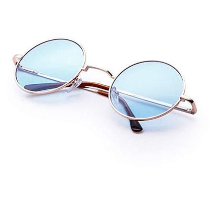 Unisex Round Frame Blue Sunglasses